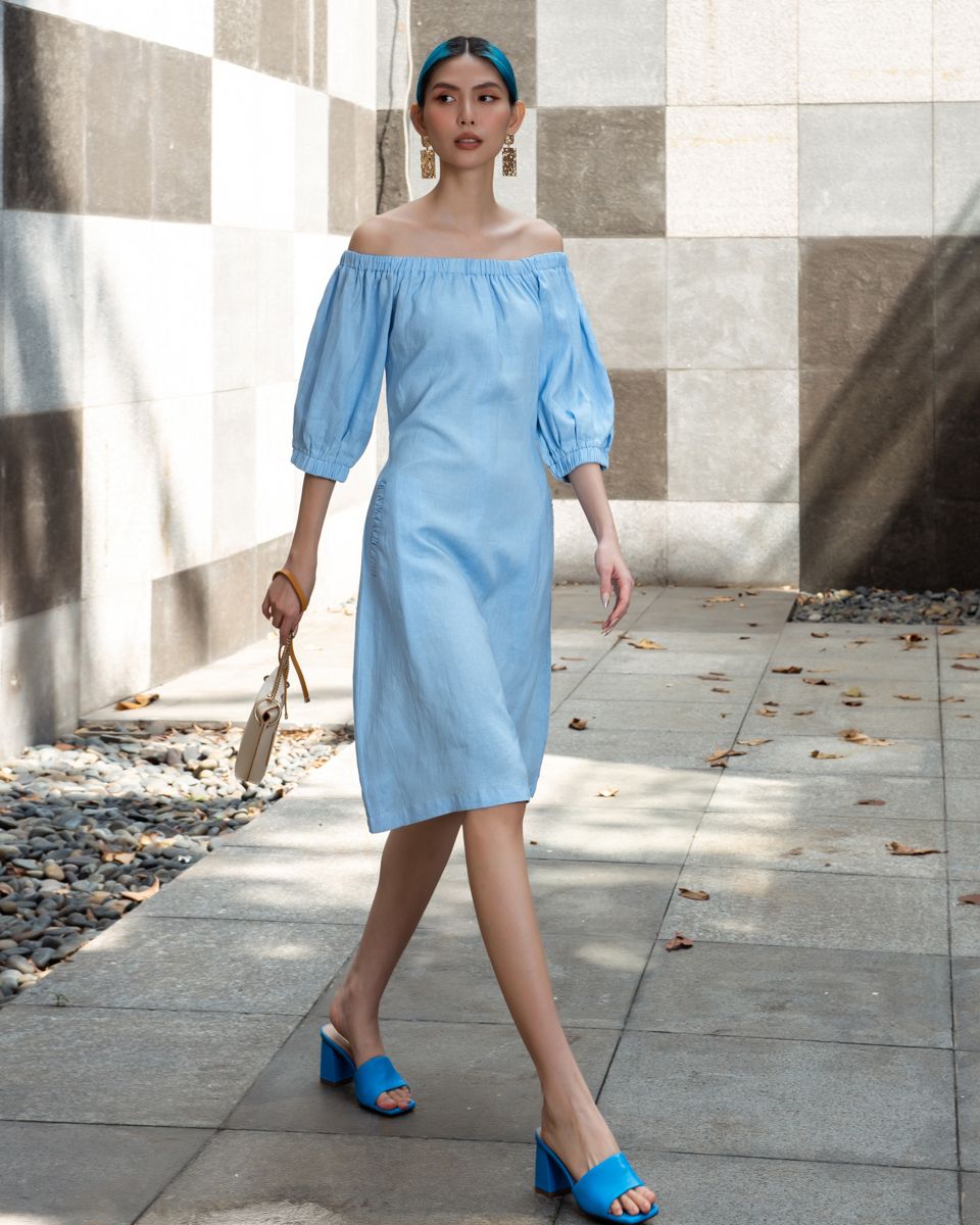 Đầm Linen Xanh City Girls
