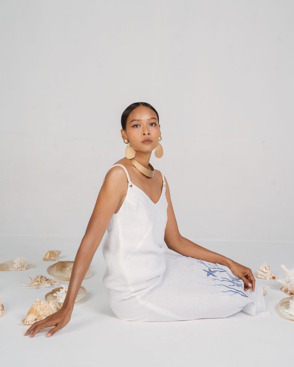 Đầm Linen Trắng New Linen New Horizon