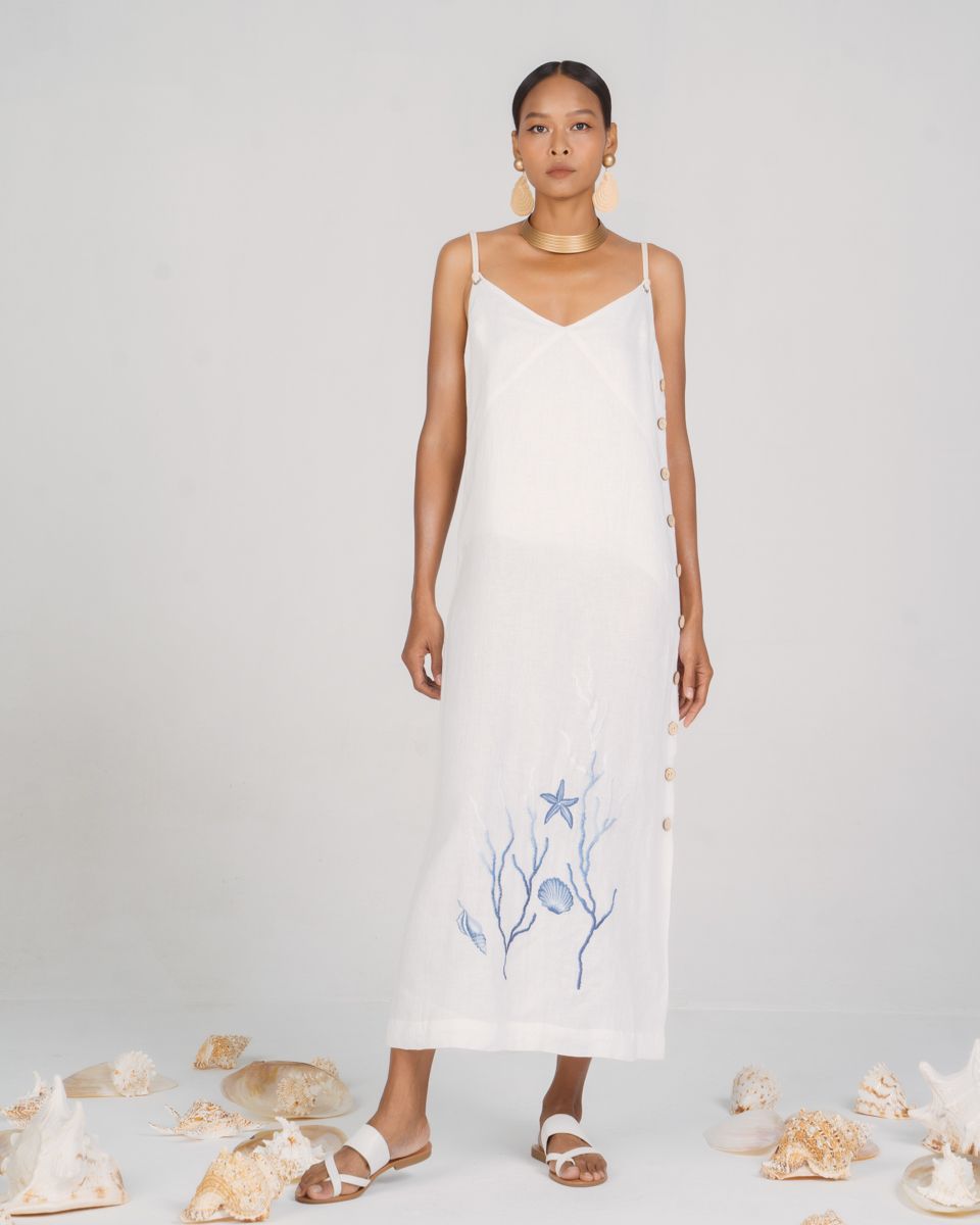 Đầm Linen Trắng New Linen New Horizon