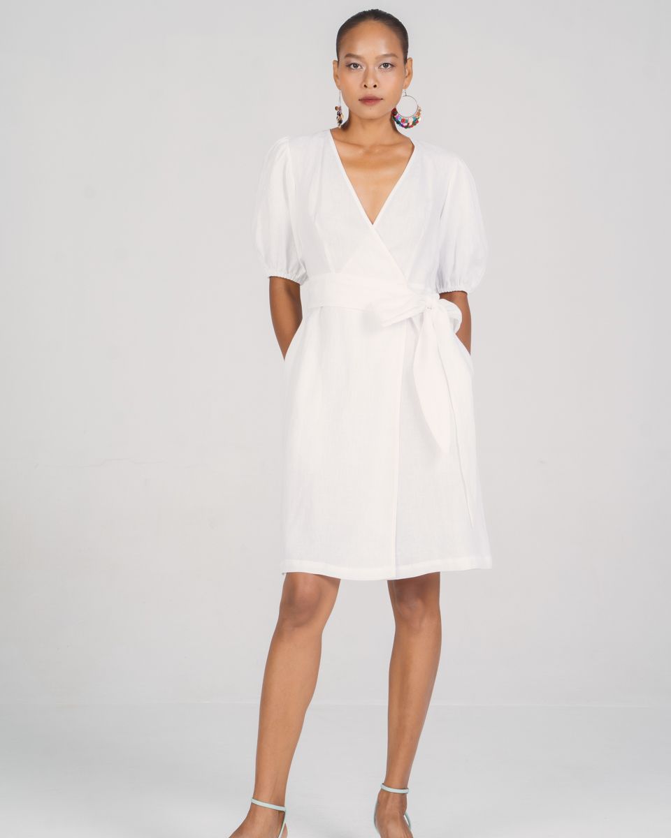 Đầm linen mini trắng - NUAGE DRESS - Đầm, váy nữ | ThờiTrangNữ.vn