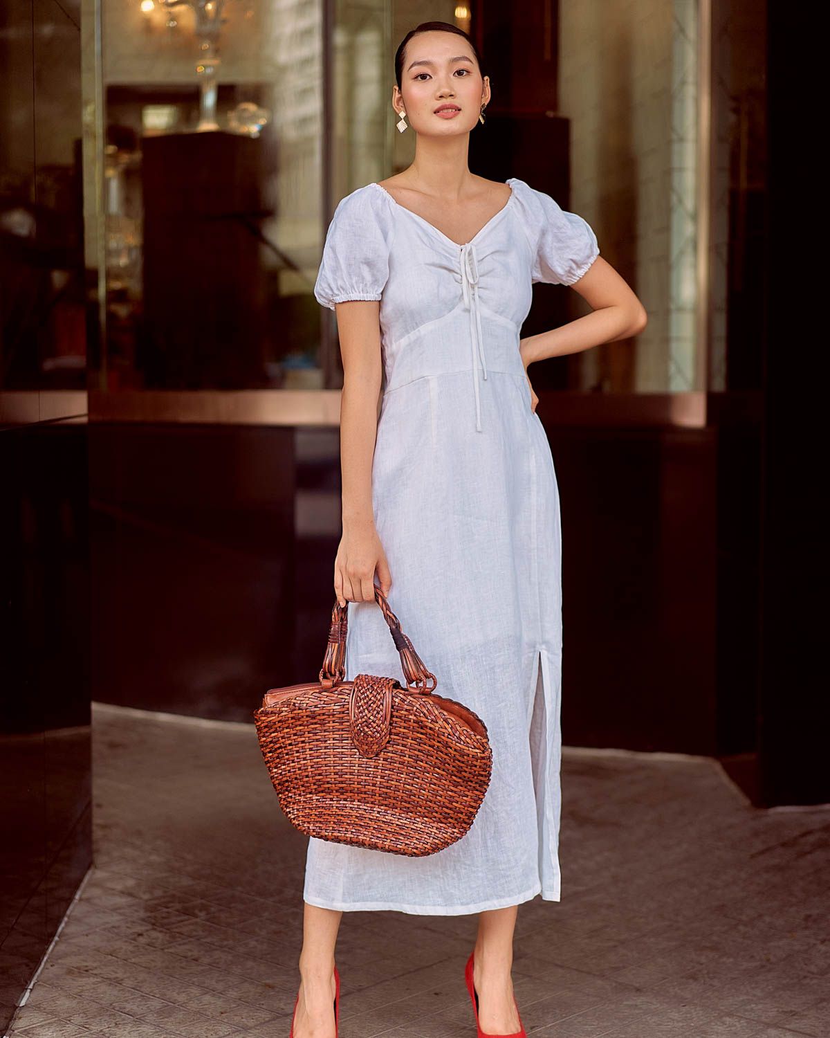 Đầm Linen Trắng Summer Muse