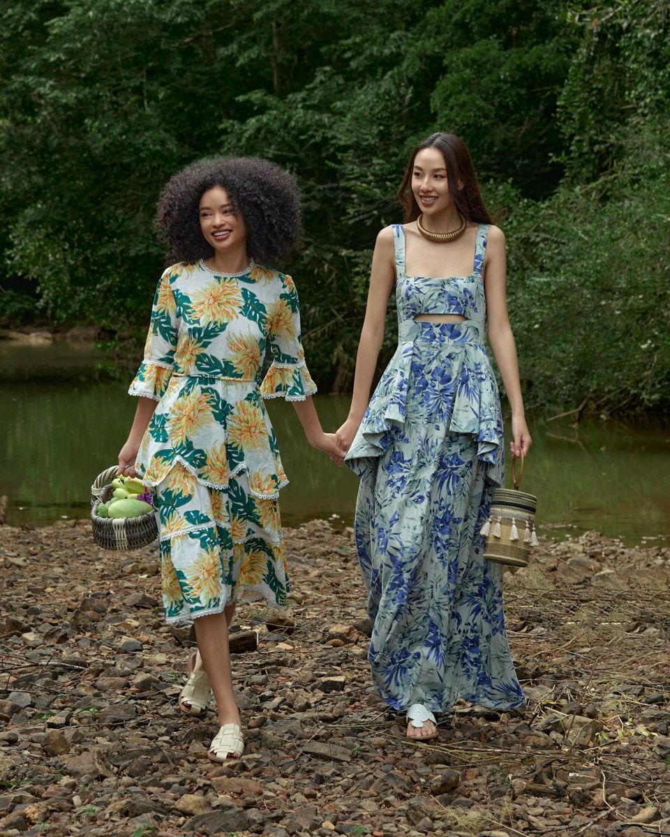 Đầm Linen Vàng Xanh Bright And Shine