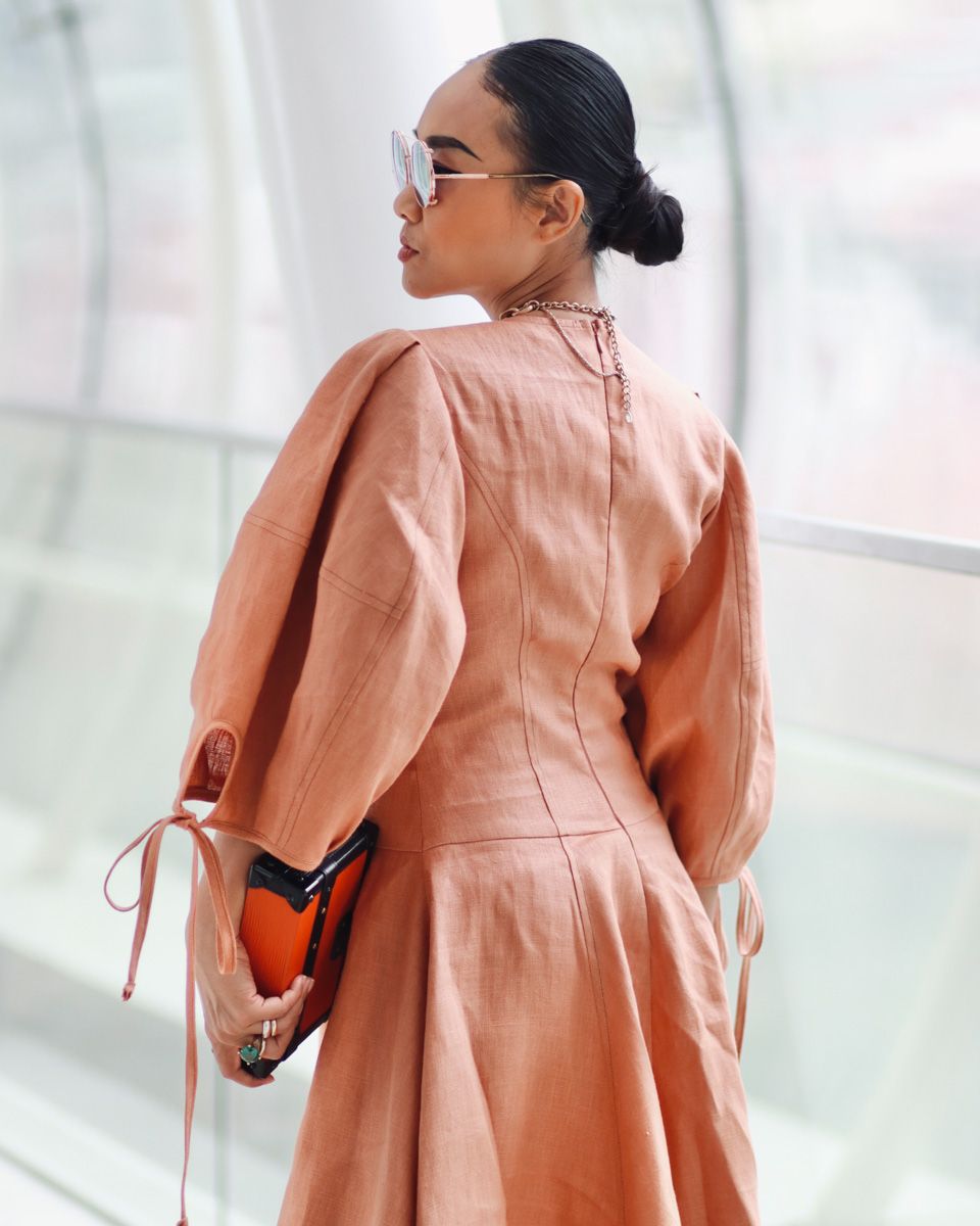 Đầm Linen Cam Đất Chocolate Fall In Love