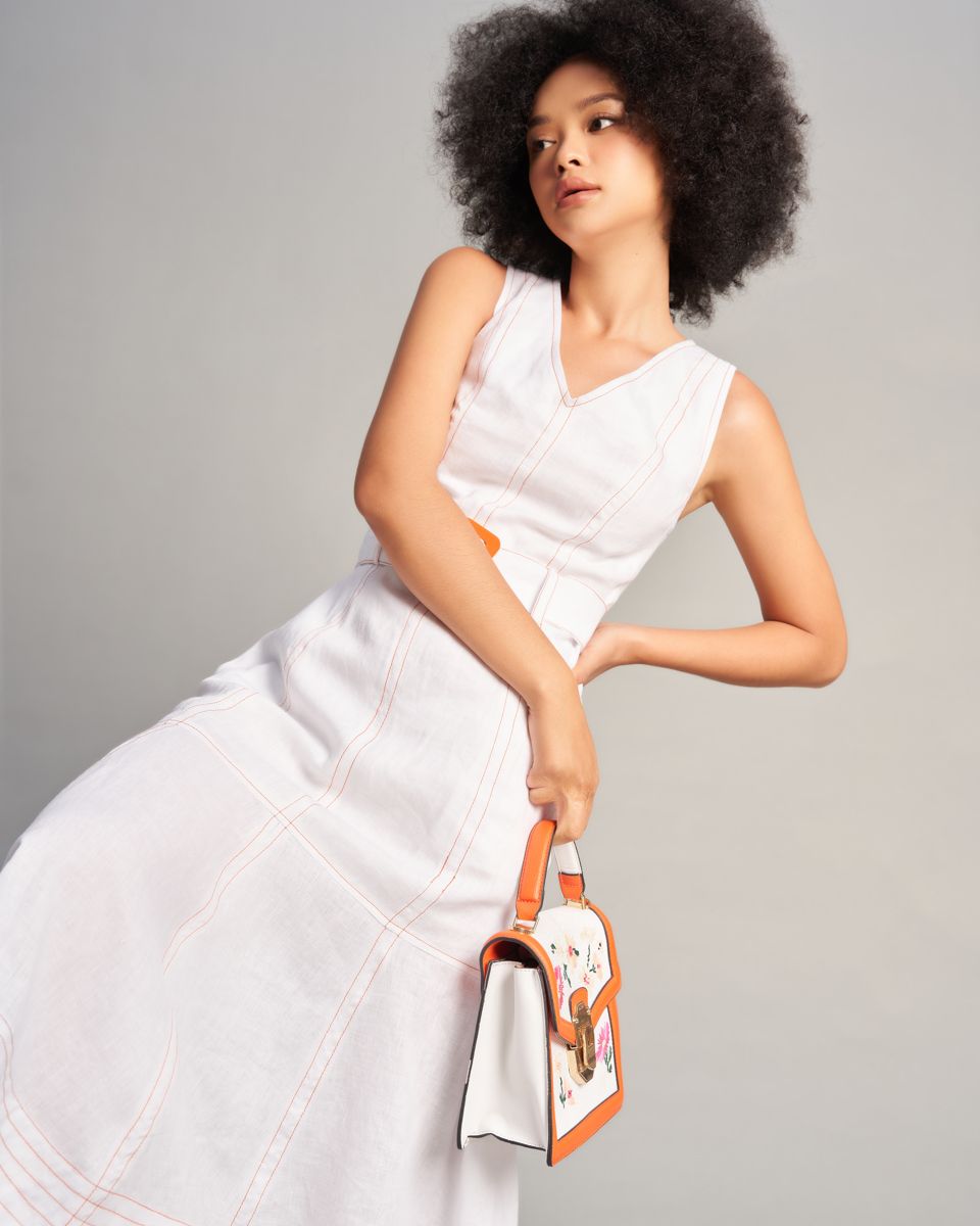 Đầm Nữ Linen Trắng Sắc Màu Tự Do