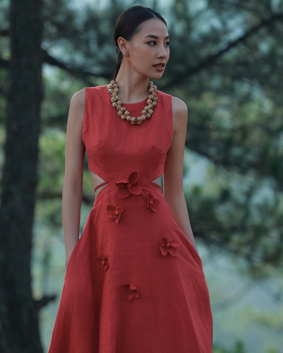 Đầm Linen Cam Kết Hoa Into The Wood