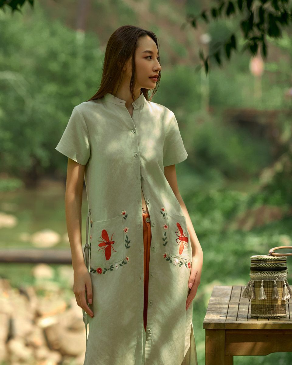 Đầm Nữ Linen Xanh Hello New Day