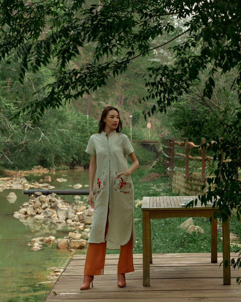 Đầm Nữ Linen Xanh Hello New Day