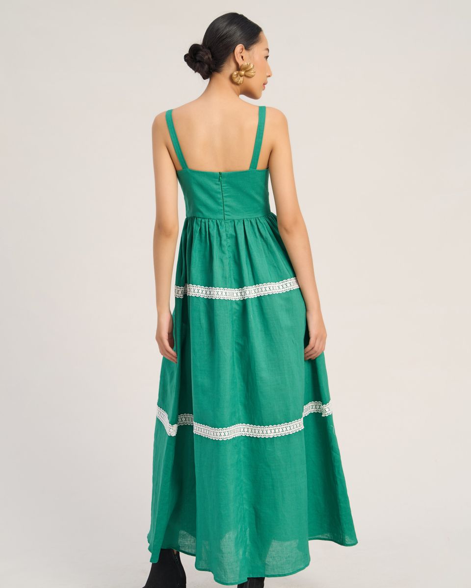 Đầm Nữ Linen Xanh Lá The  Art Of Styling