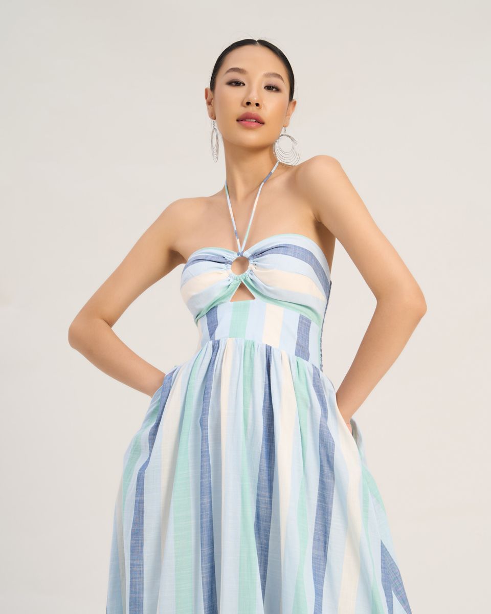 Đầm Nữ Kate Trắng Sọc Xanh The  Art Of Styling
