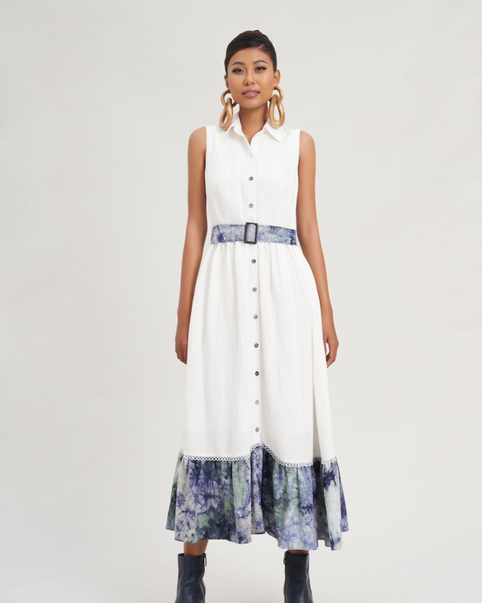 Đầm Linen Nữ Trắng Modern Women