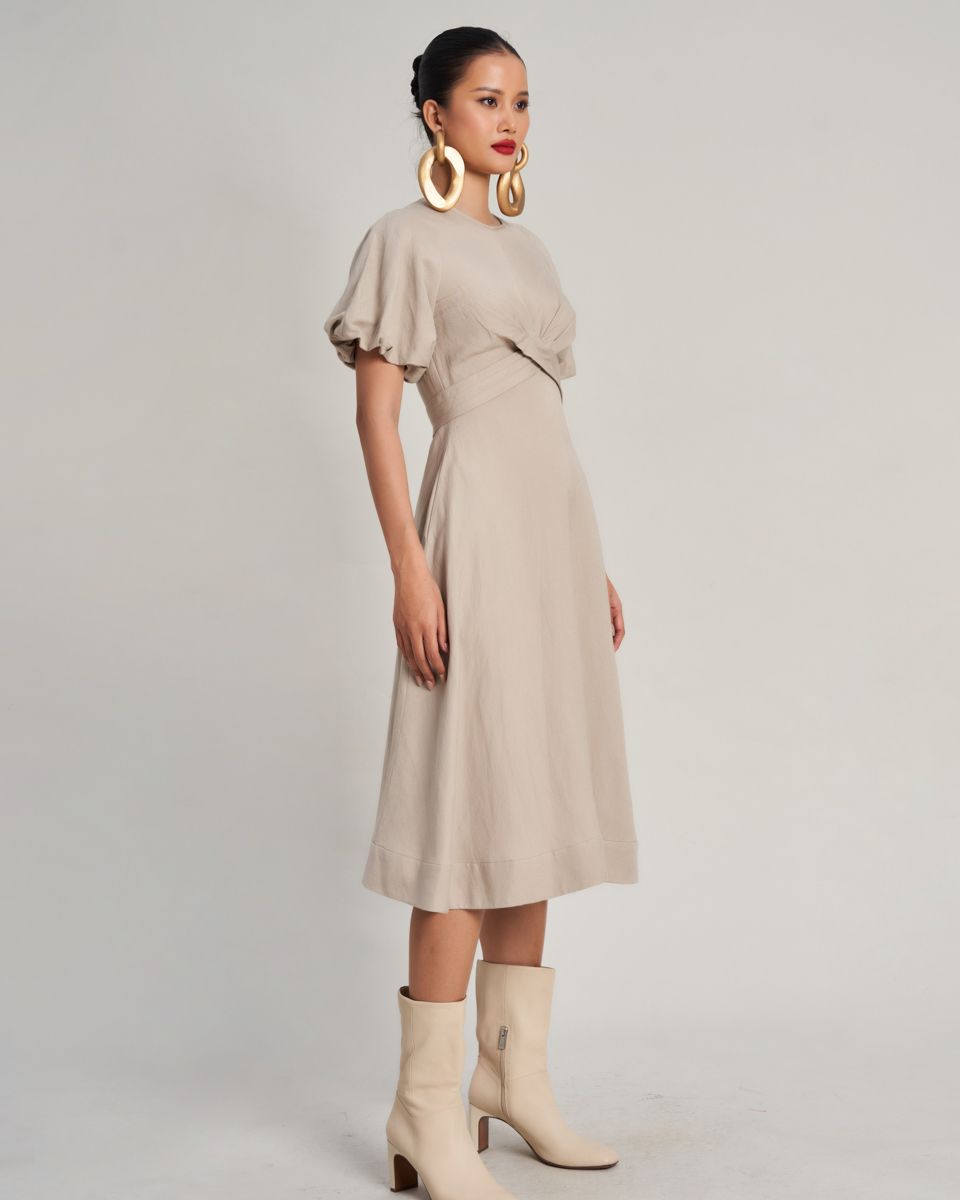 Đầm Linen Nữ Xám Golden Girl