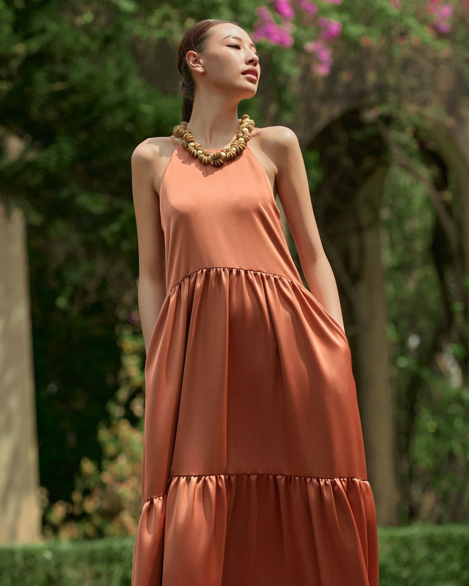 Đầm Lụa Cam Đất Into The Wood