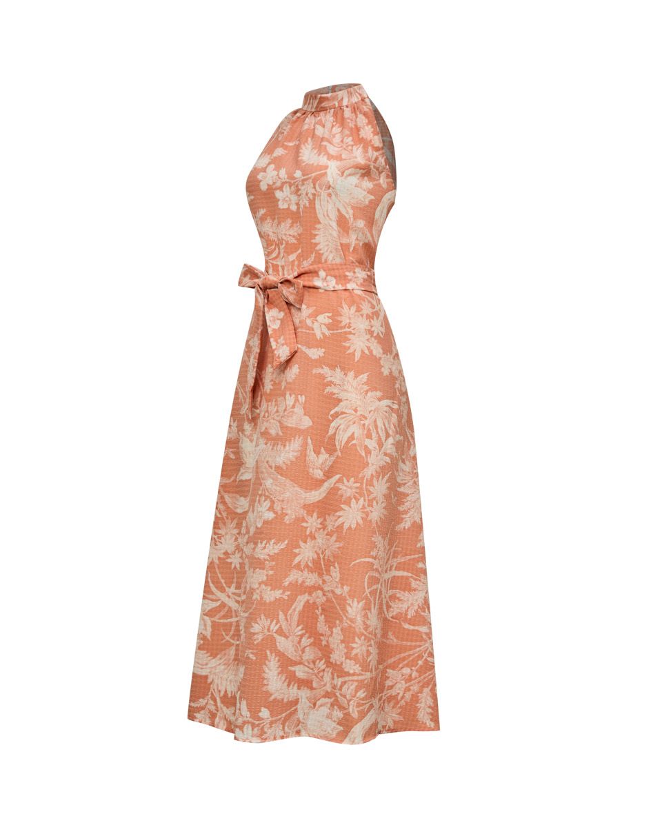 Đầm Lụa Cam Hoa Trắng