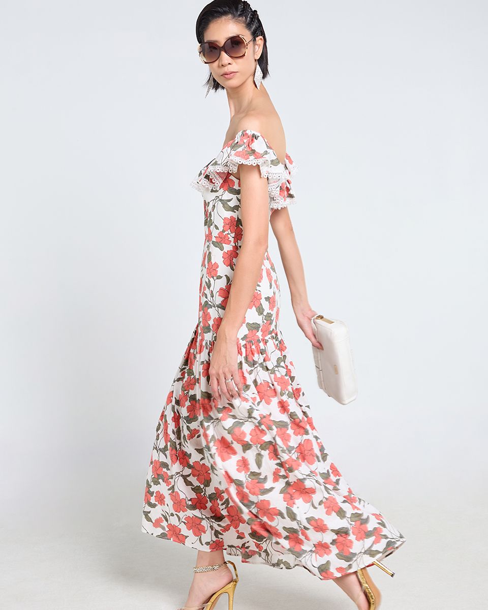 Đầm Linen Cam Hoa Tender Drit