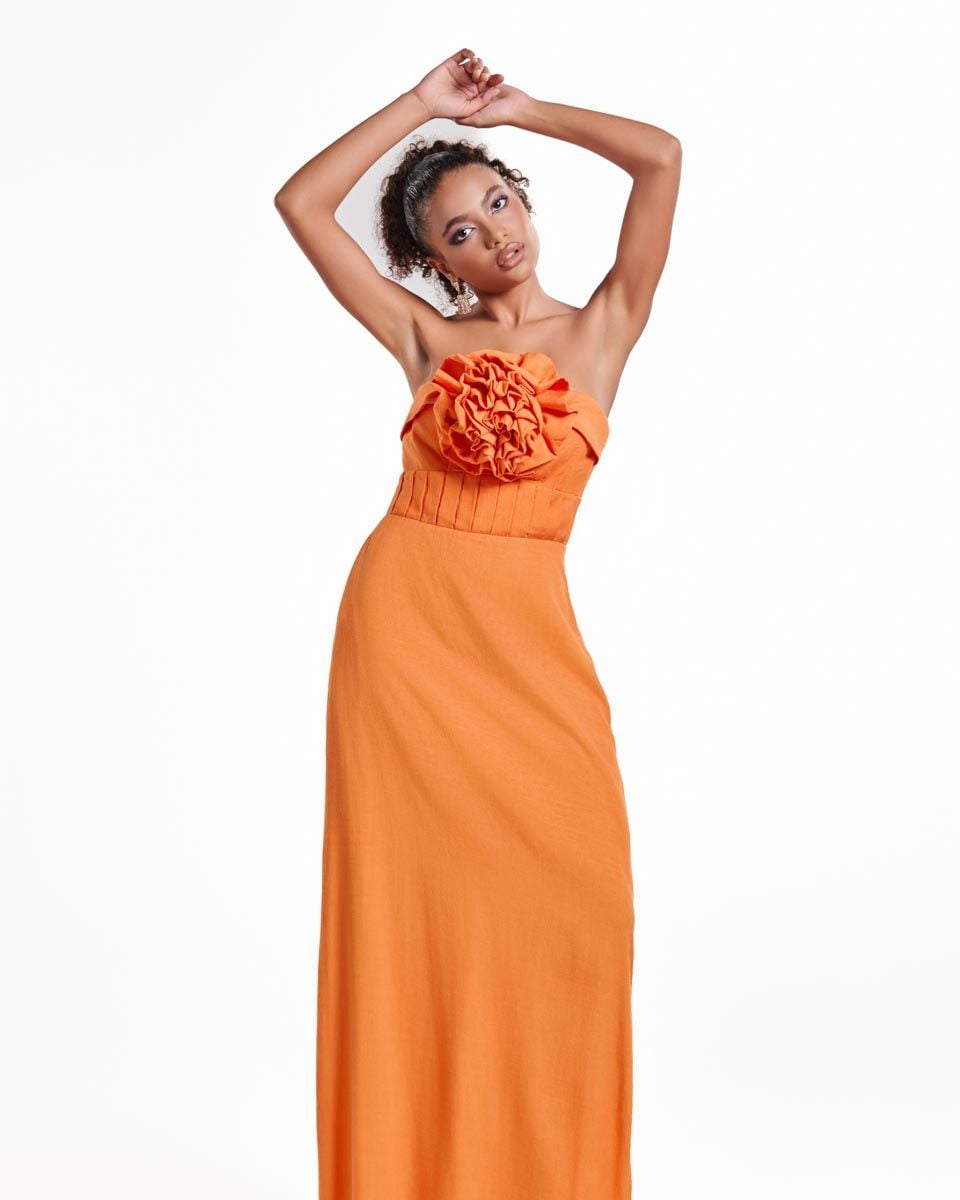 Đầm Linen Cam Into The Wood