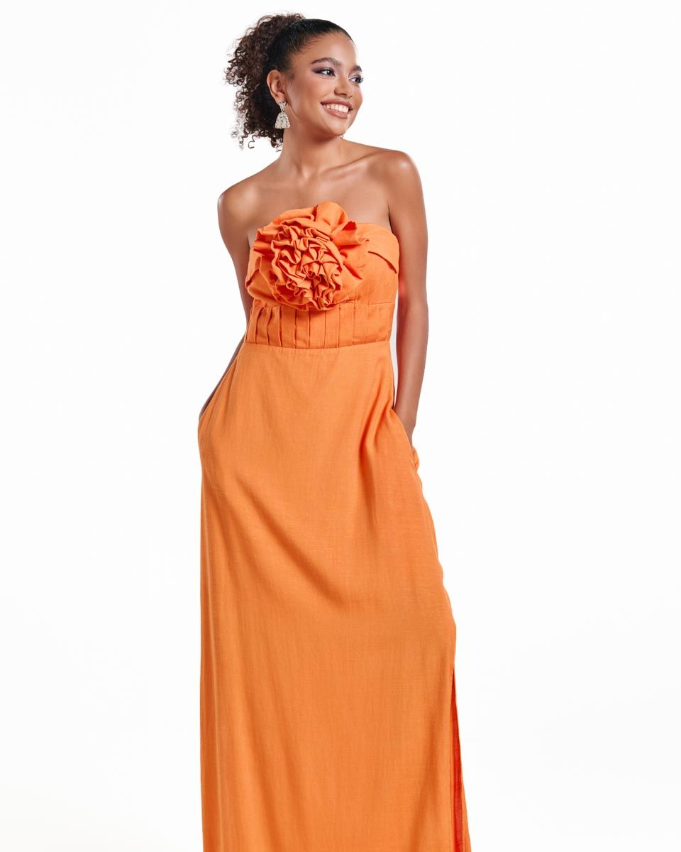 Đầm Linen Cam Into The Wood