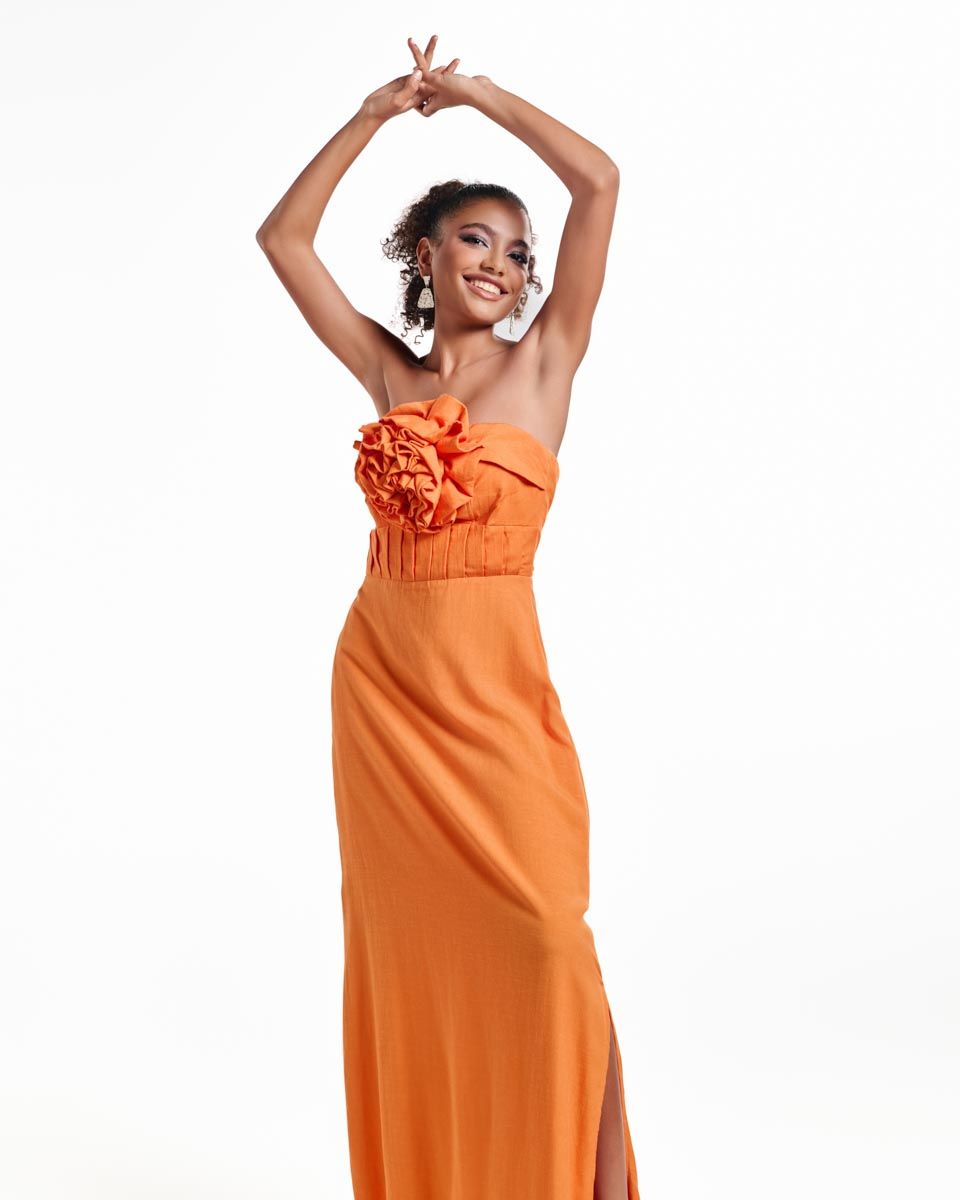 Đầm Linen Cam Into The Wood