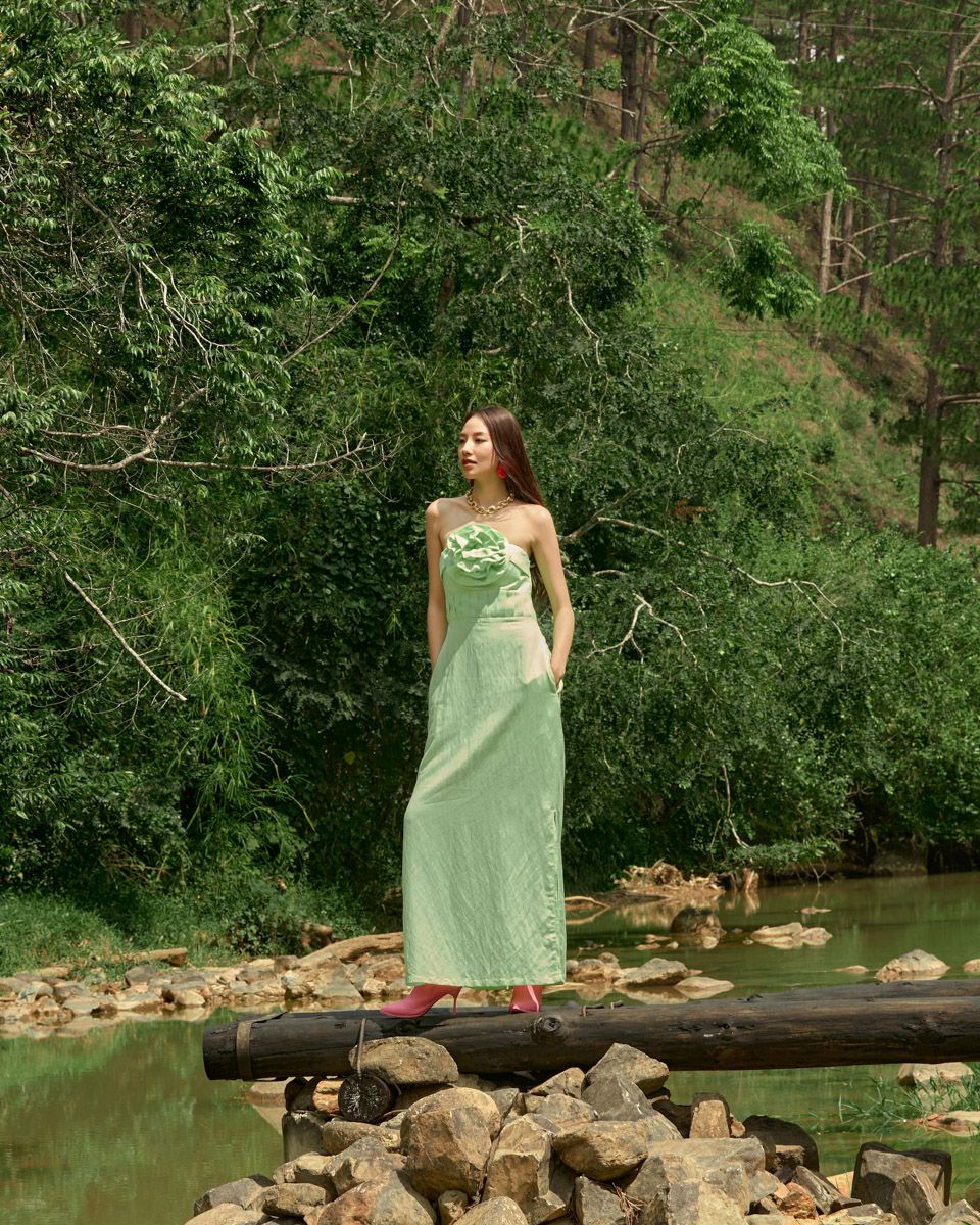 Đầm Linen Xanh Cốm IntoThe Wood