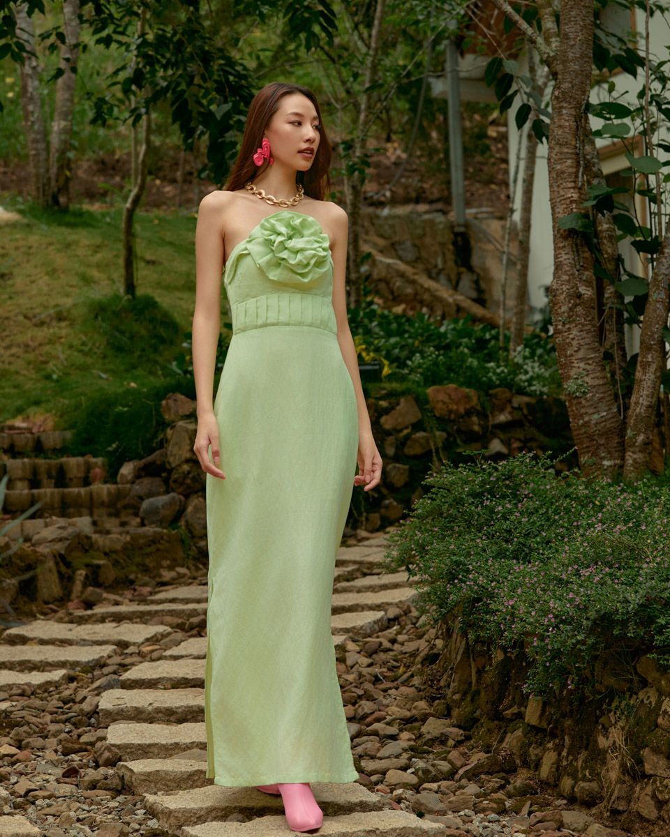 Đầm Linen Xanh Cốm IntoThe Wood
