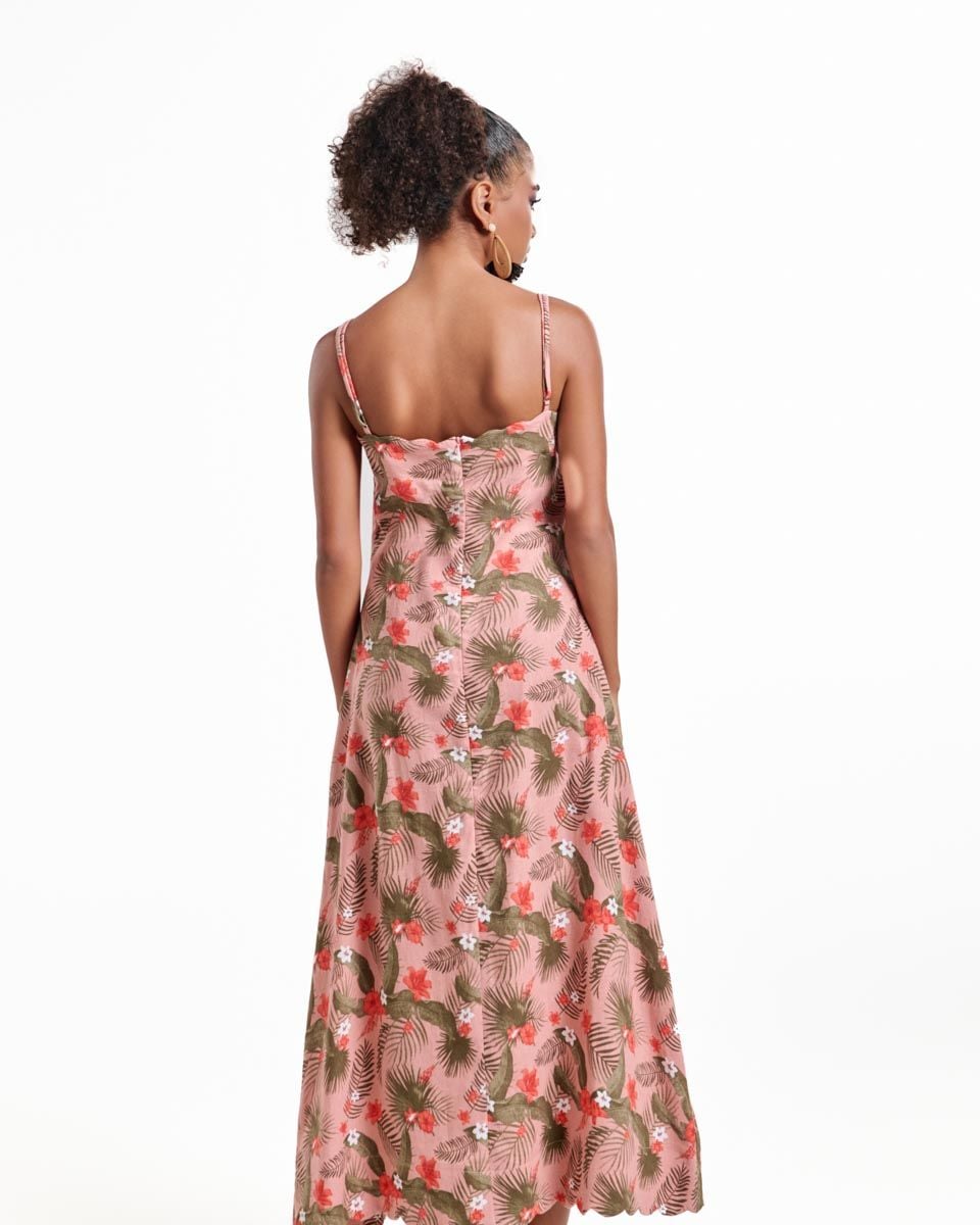 Đầm Linen Cam Hoa Into The Wood