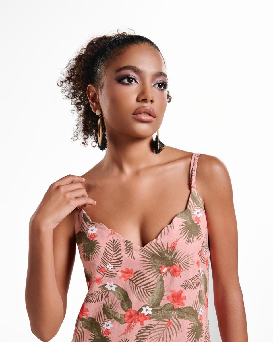 Đầm Linen Cam Hoa Into The Wood