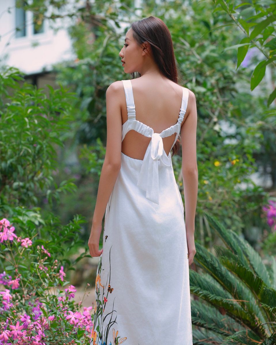 Đầm Linen Trắng Hoa Into The Wood
