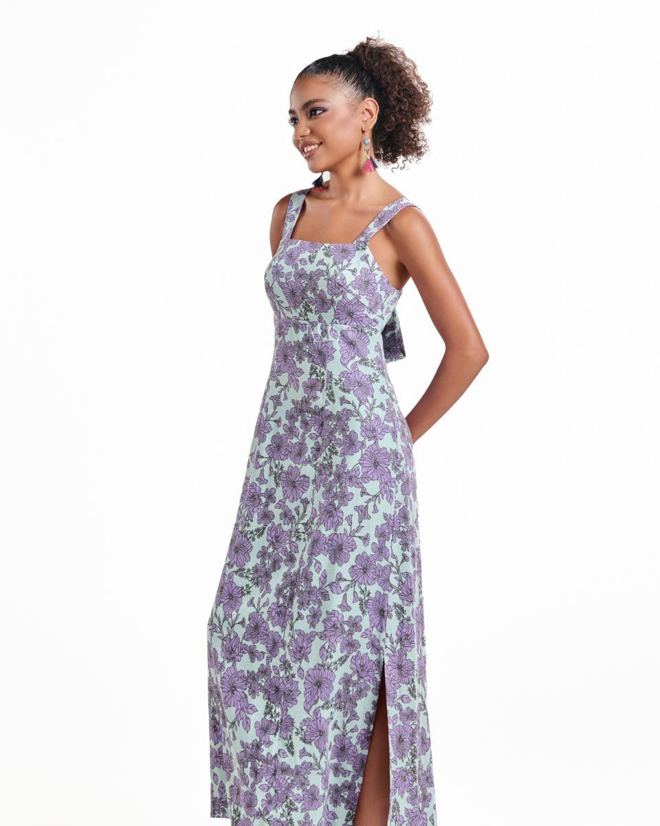 Đầm Linen Xanh Hoa Tím Into The Wood