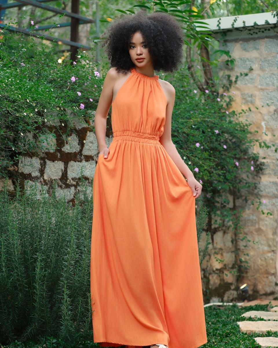 Đầm Linen Cam Into The Wood