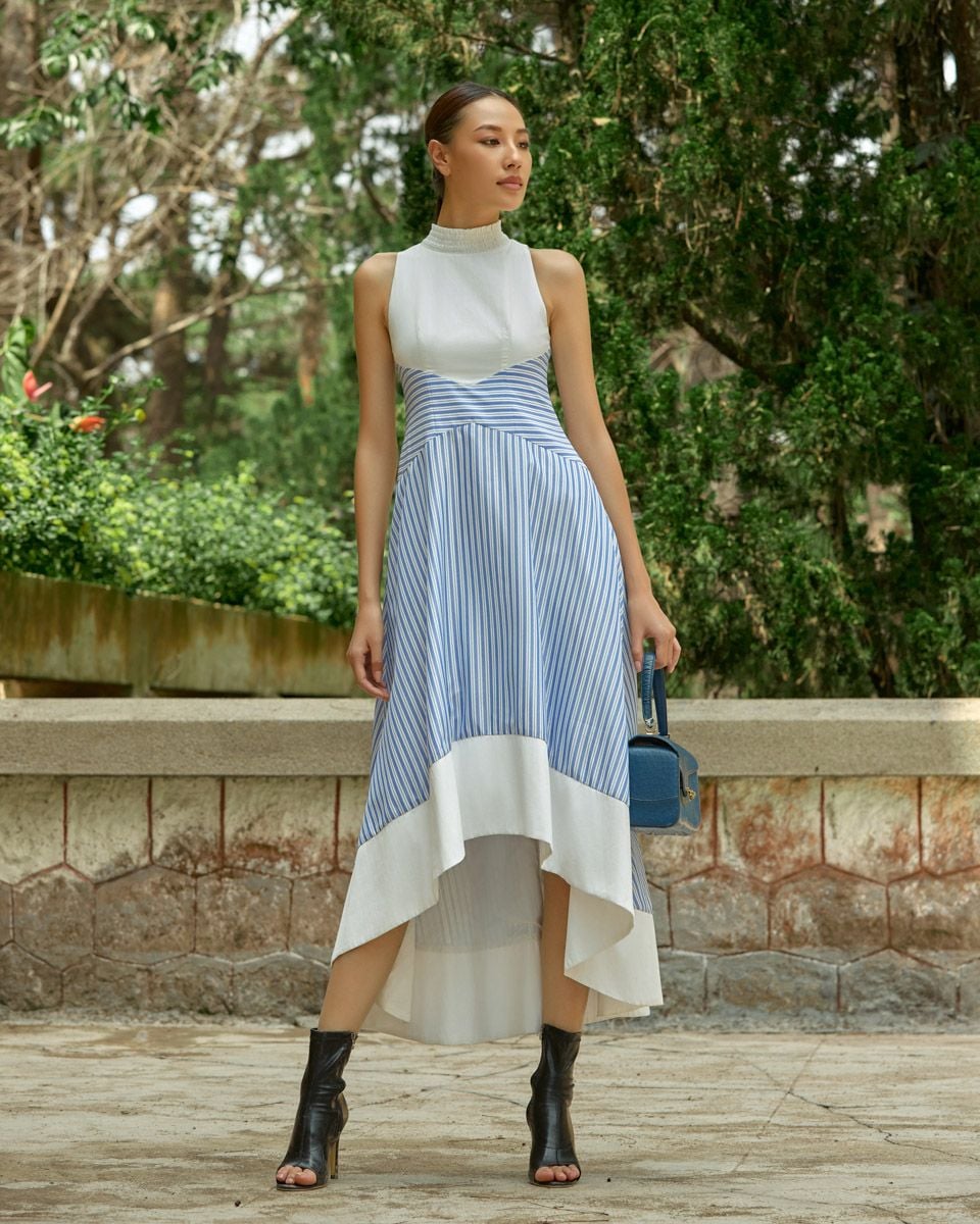 Đầm Kate Trắng Sọc Xanh Into The Wood