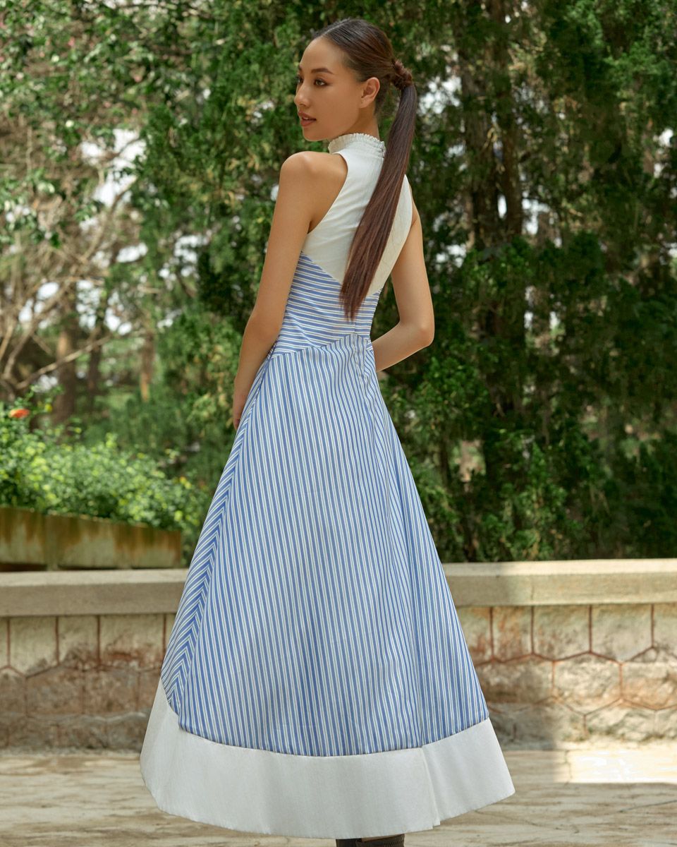 Đầm Kate Trắng Sọc Xanh Into The Wood