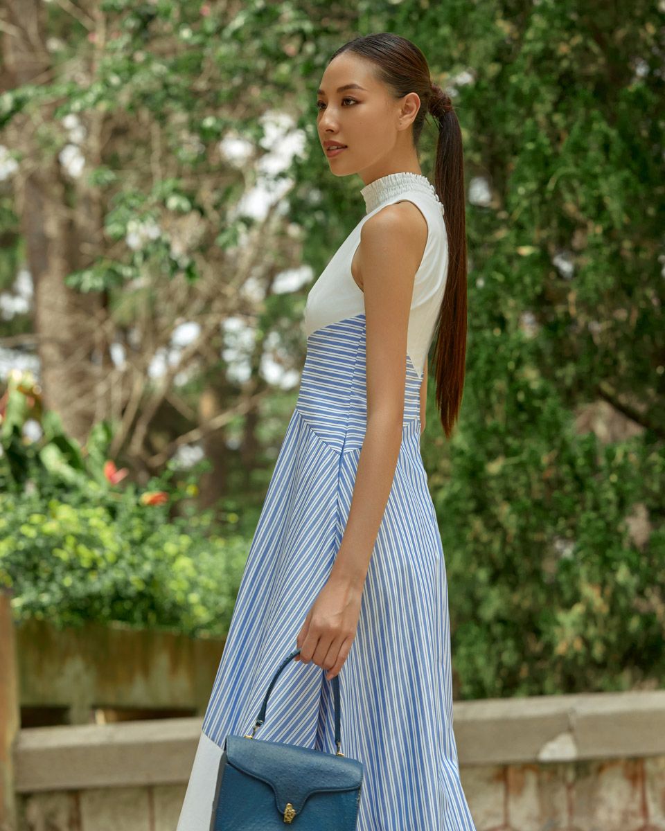 Đầm Kate Trắng Sọc Xanh Into The Wood