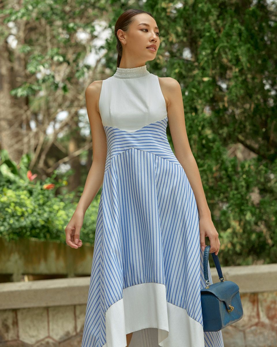 Đầm Kate Trắng Sọc Xanh Into The Wood