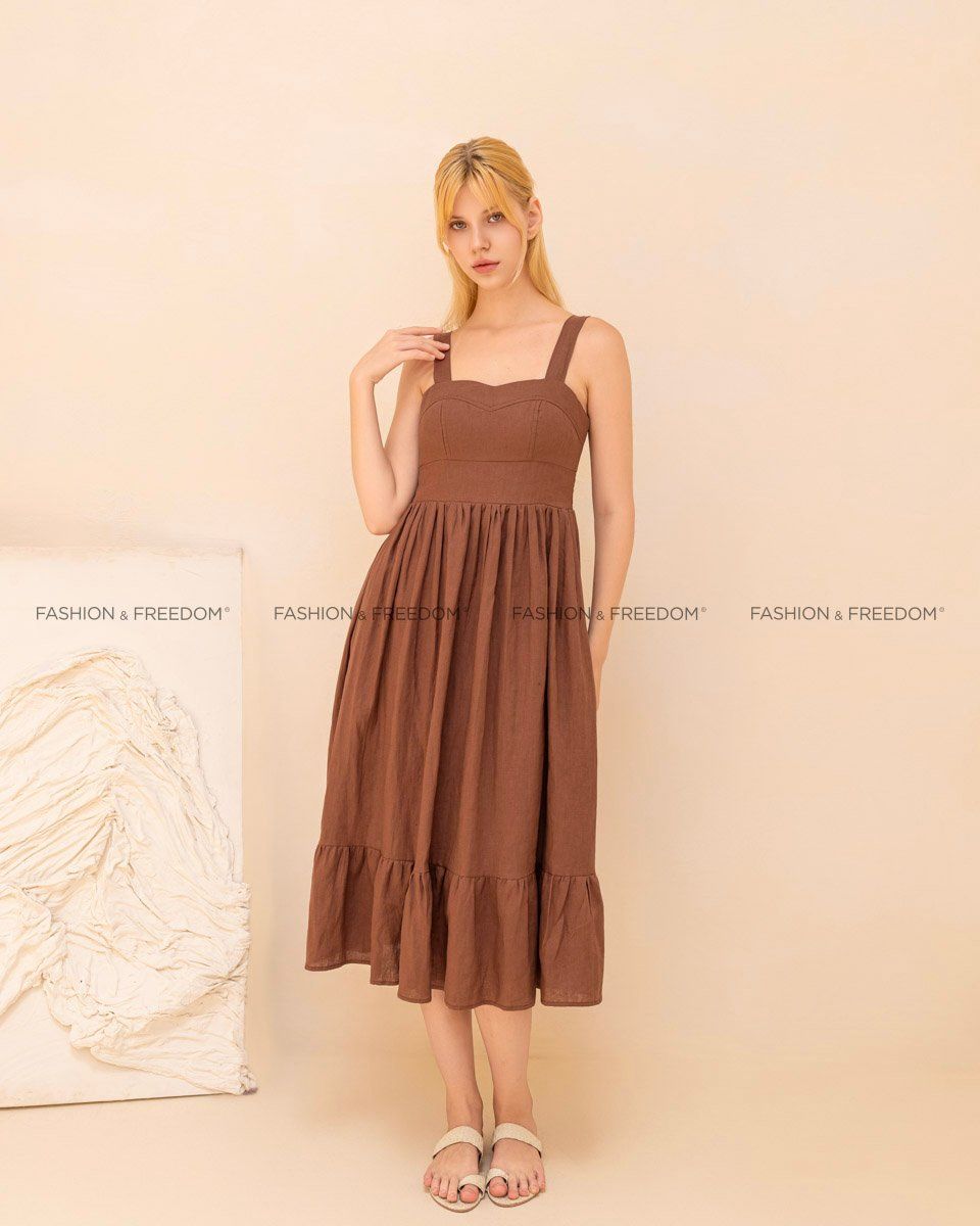 Đầm Linen Nâu
