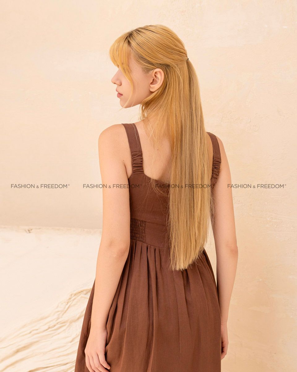 Đầm Linen Nâu