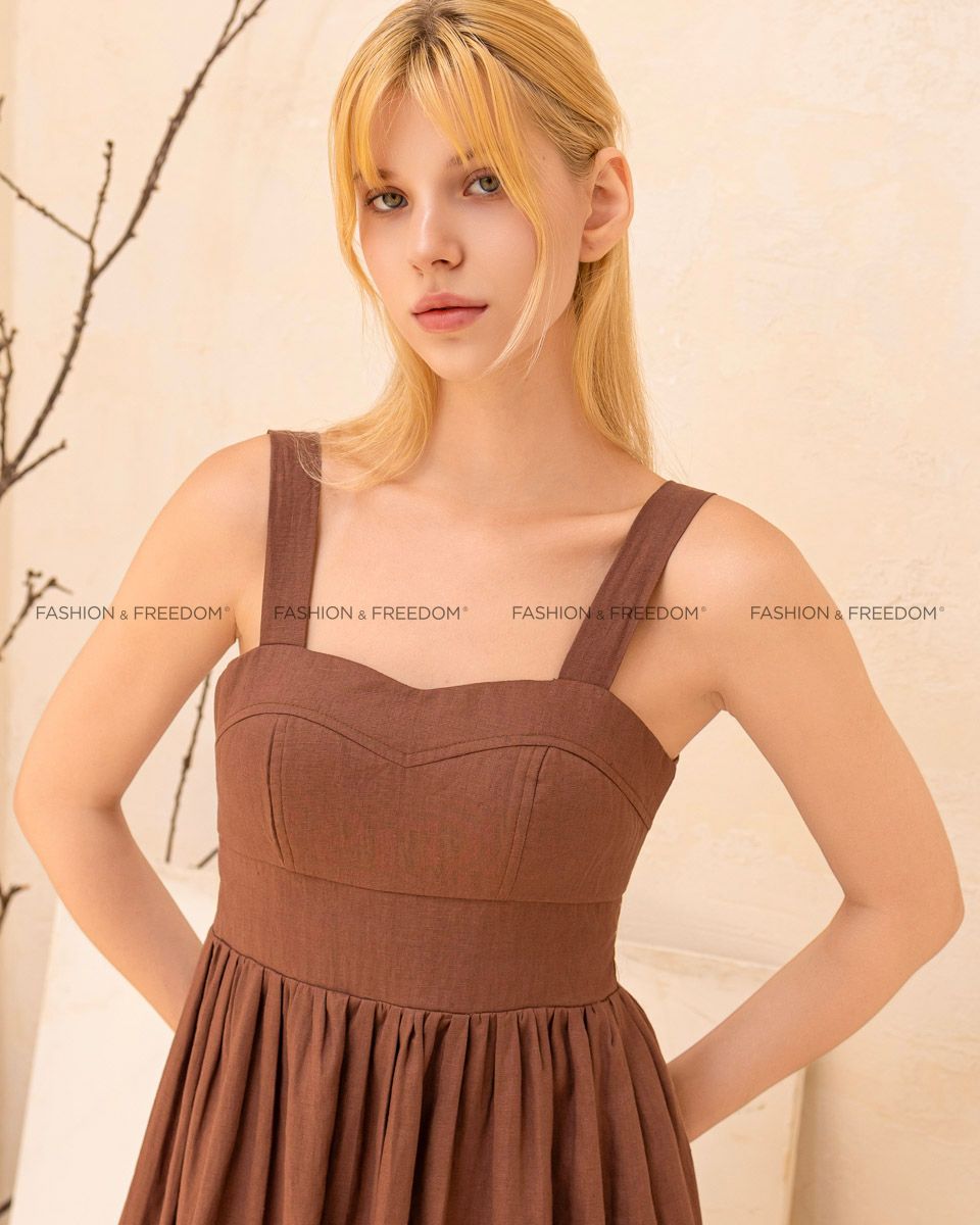 Đầm Linen Nâu
