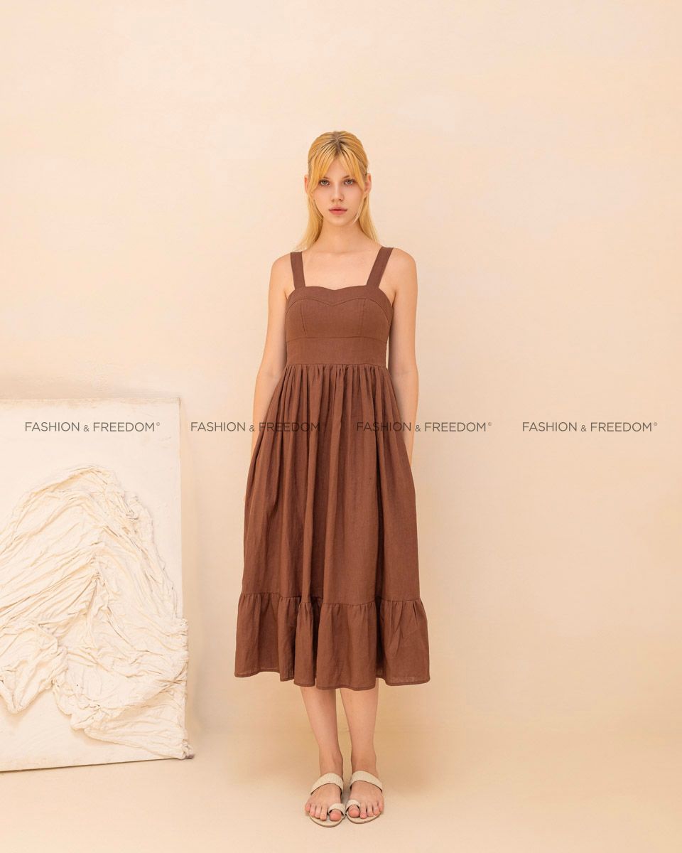 Đầm Linen Nâu