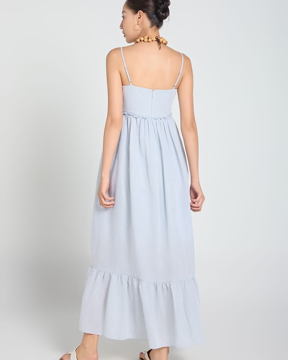 Đầm Linen Xanh Nhạt A Touch Of Effortless Elegance