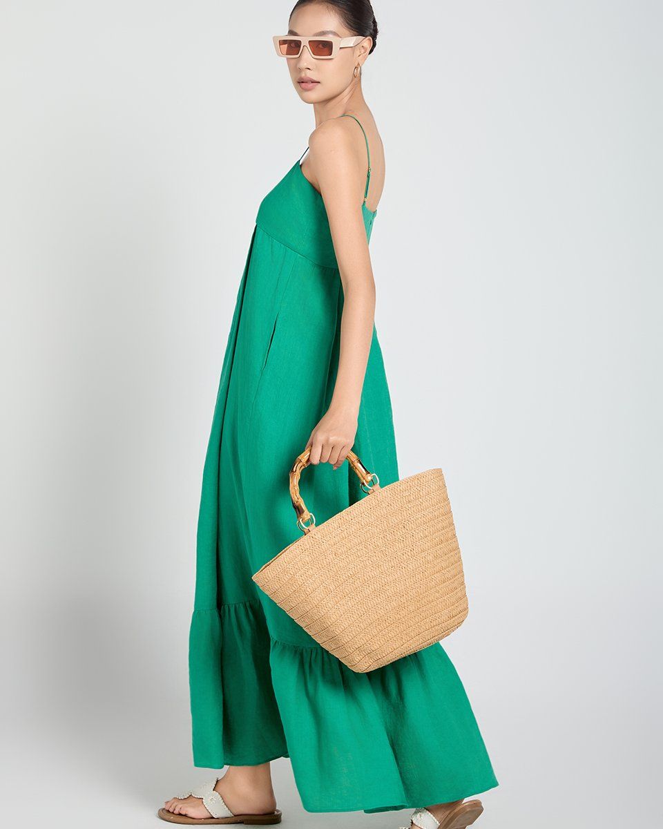 Đầm Linen Xanh Lá A Touch Of Effortless Elegance
