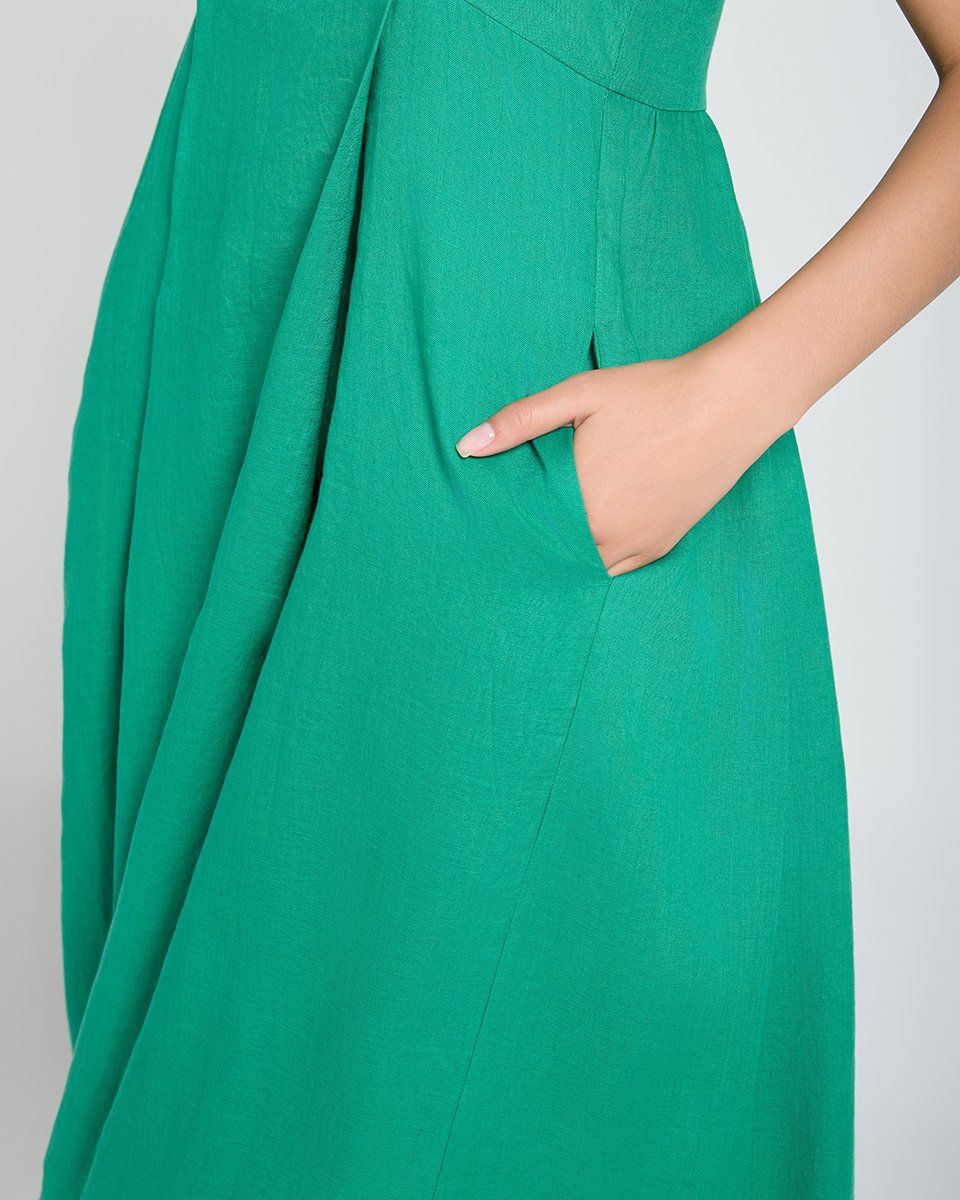 Đầm Linen Xanh Lá A Touch Of Effortless Elegance
