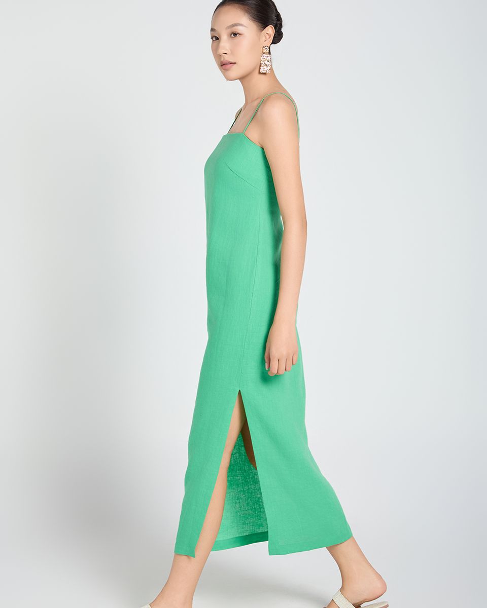 Đầm Linen Xanh Lá A Touch Of Effortless Elegance