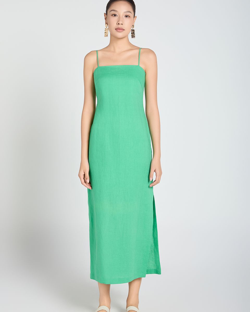 Đầm Linen Xanh Lá A Touch Of Effortless Elegance