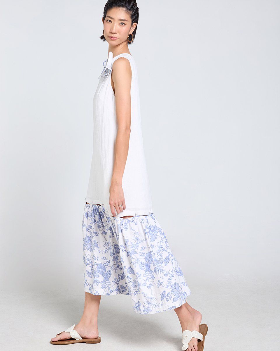 Đầm Linen Nữ Trắng Tùng Tender Drit