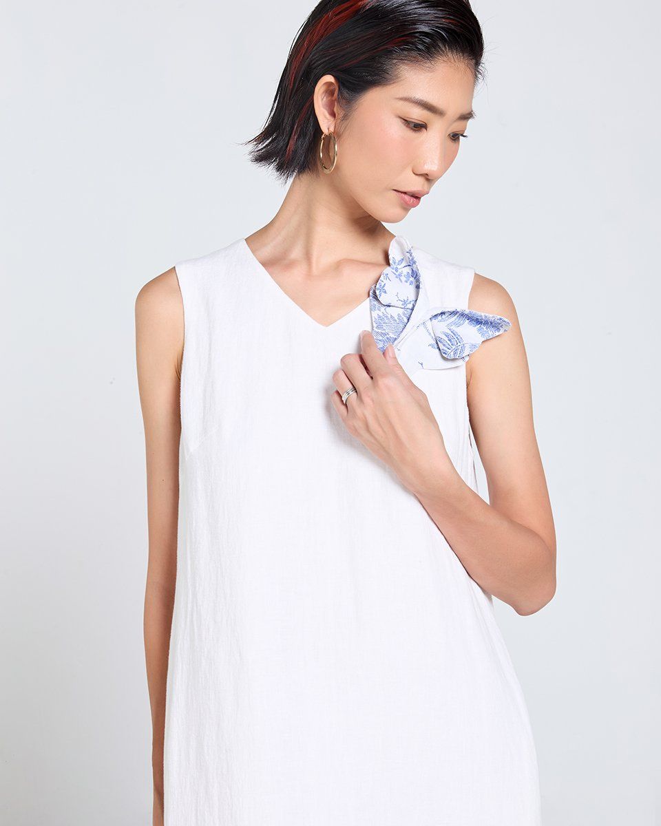 Đầm Linen Nữ Trắng Tùng Tender Drit
