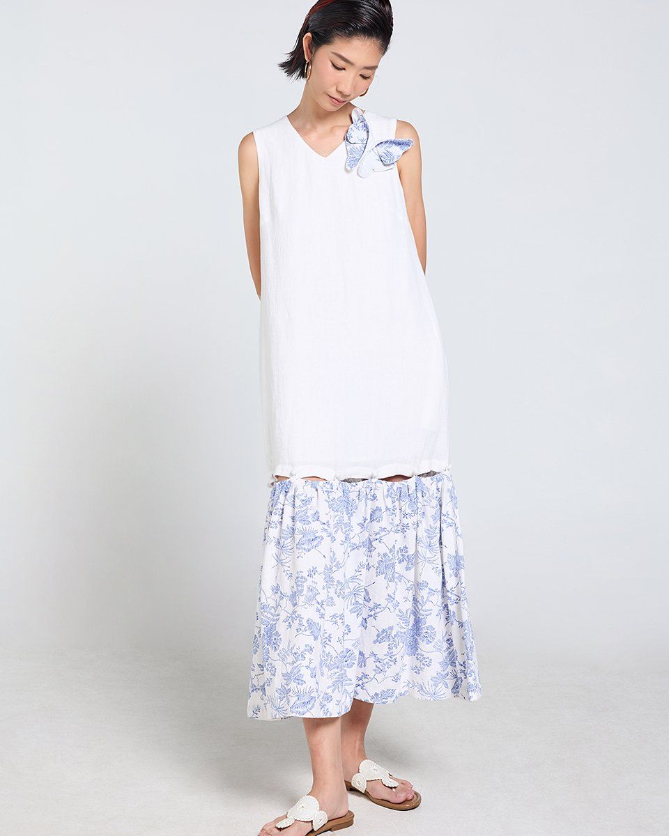 Đầm Linen Nữ Trắng Tùng Tender Drit