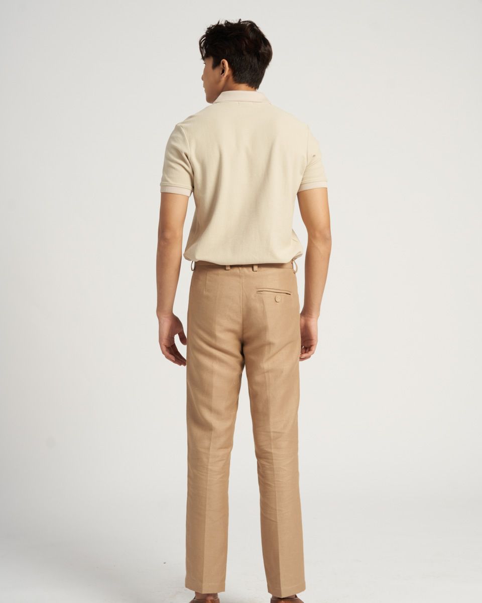 Quần Dài Nam Linen Be