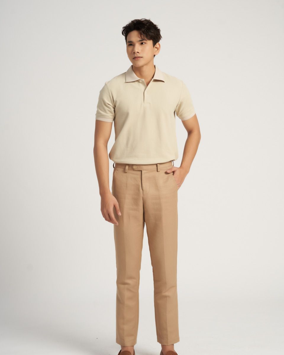 Quần Dài Nam Linen Be
