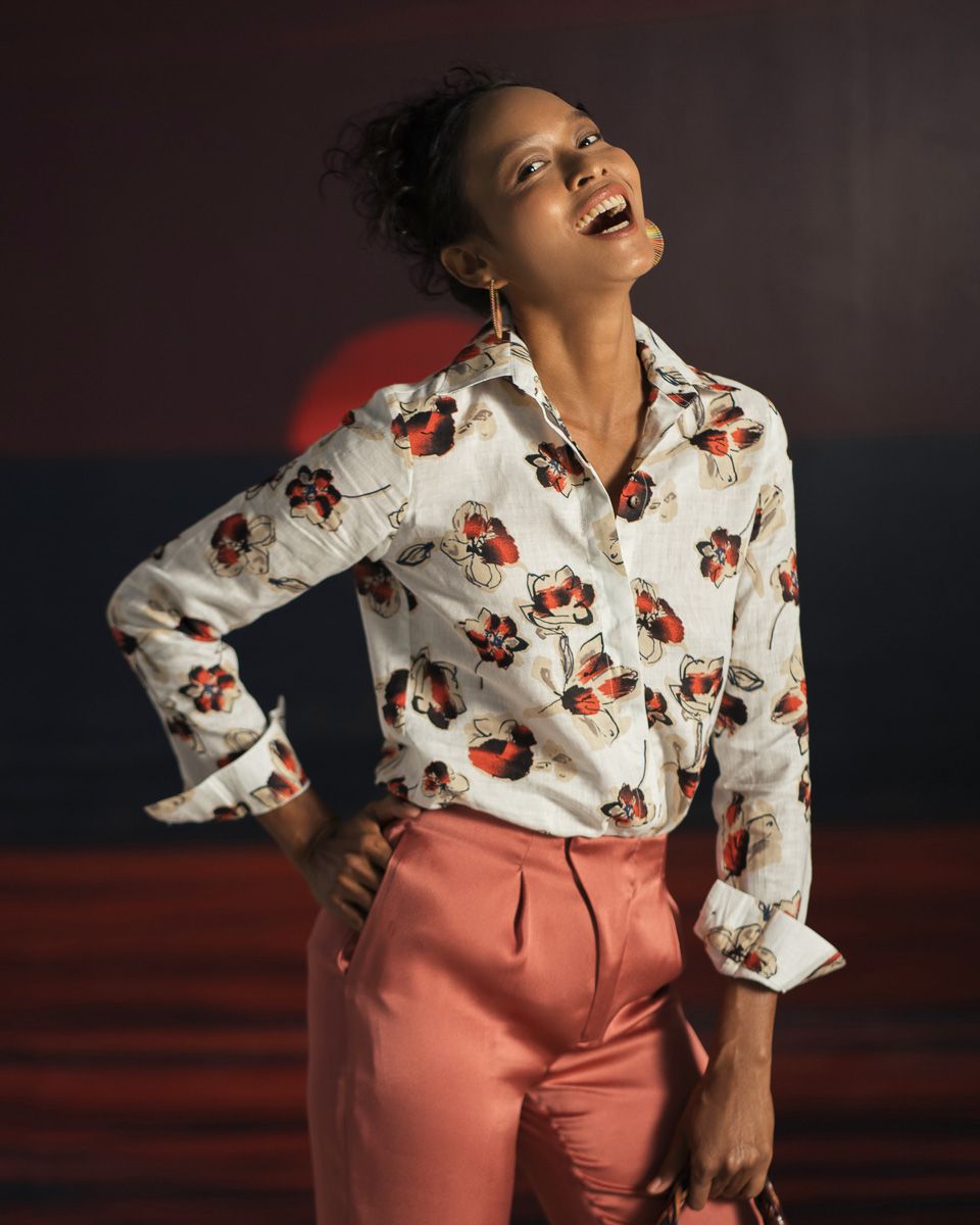 Áo Sơ Mi Linen Đỏ Nâu Summer Get Away