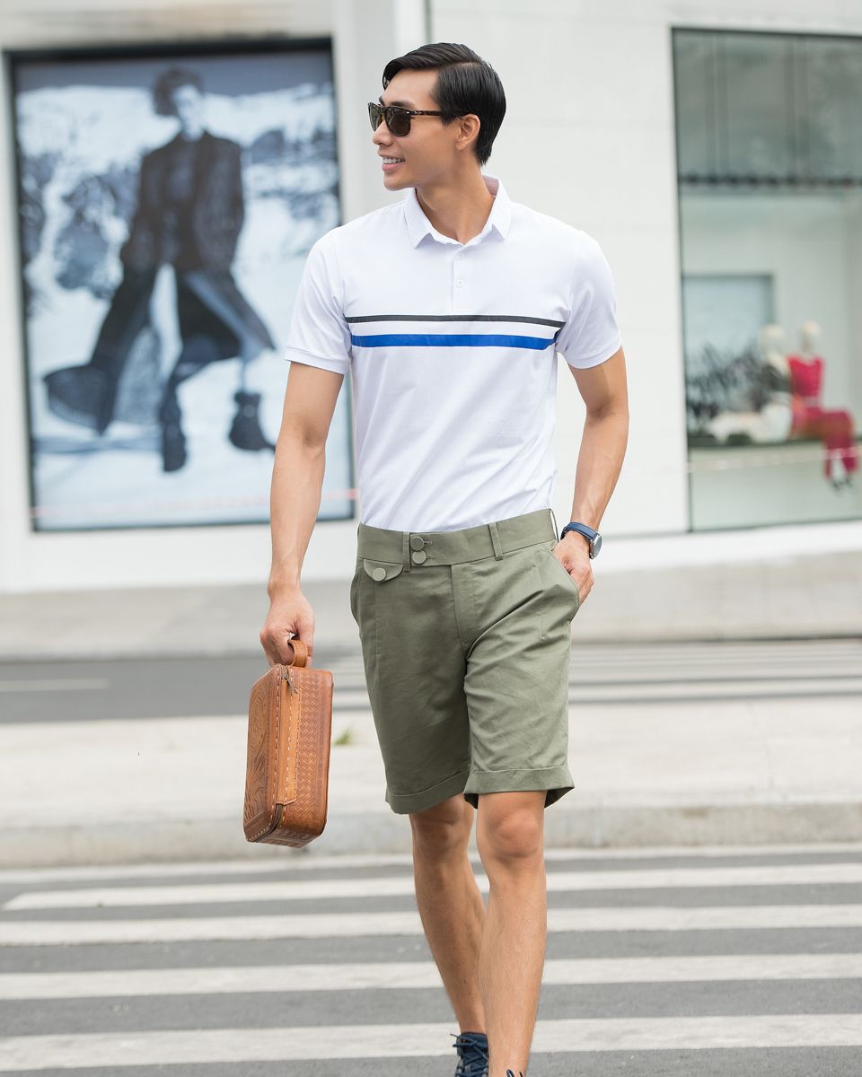 Quần Short Nam Linen Xanh Rêu