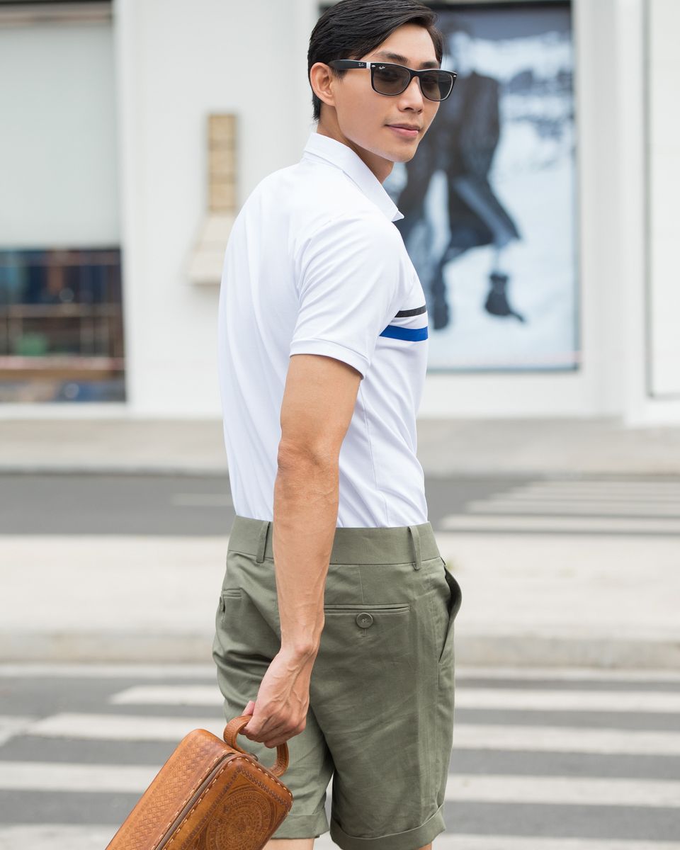 Quần Short Nam Linen Xanh Rêu