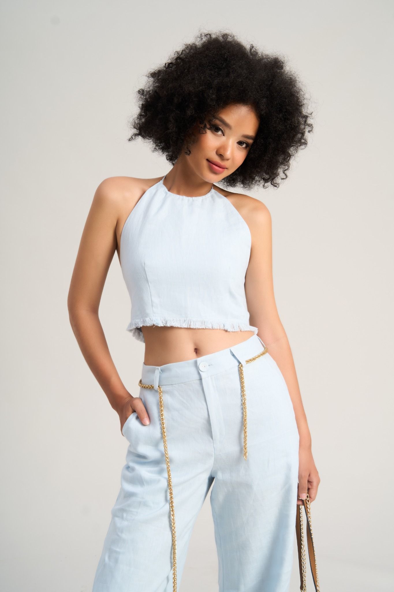 Quần Nữ Linen Xanh Thiên Thanh Sắc Màu Tự Do